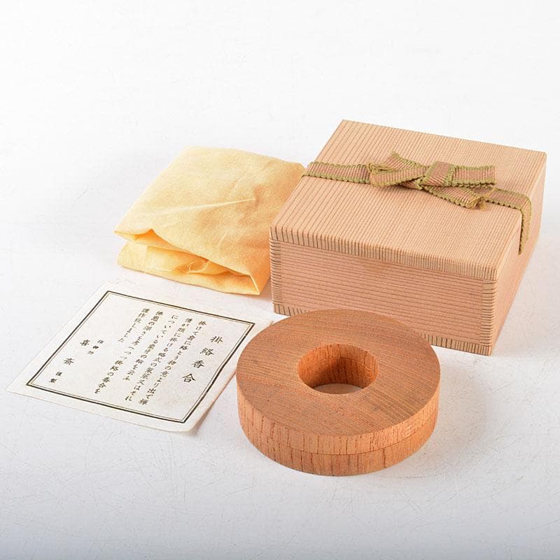 茶道具　指物師　木地喜斎作　掛絡香合　紫野　松長剛山書付箱　V　R5464