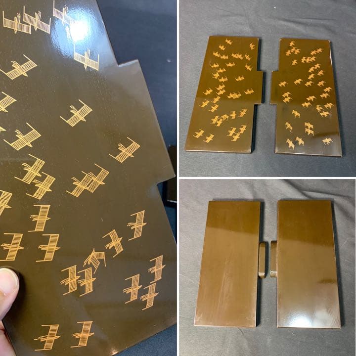 D992 送料無料　水桶　水指　塗　漆芸　金彩　千鳥　茶室　茶道具