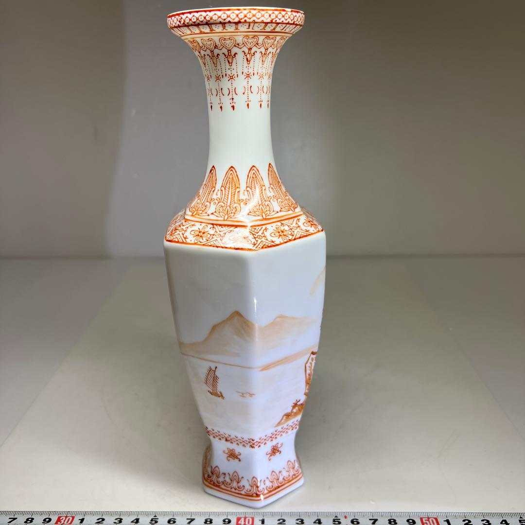 中国景徳鎮　薄胎花瓶　共箱　高さ約26㎝　東Y7-0520⑥