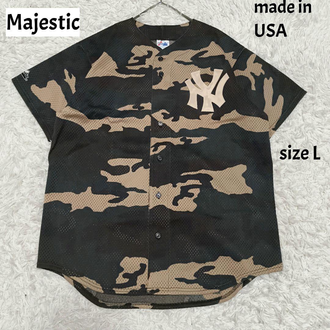 USA製 ニューヨークヤンキース カモフラ シャツ