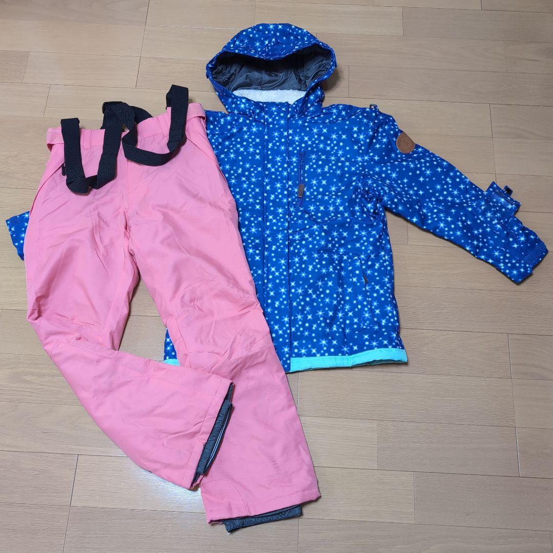 子ども用 スノーボードウェア 青とピンクの星柄