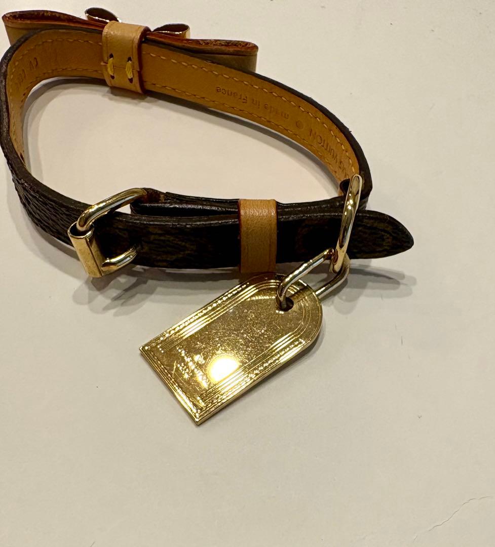 ヴィトン☆首輪　リボン　ドッグチョーカー　モノグラム コリエ・バクスター　XS