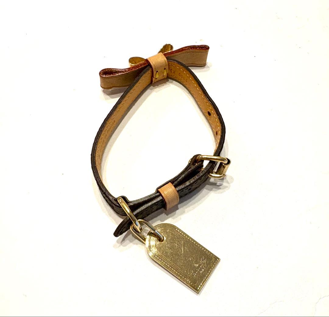 ヴィトン☆首輪　リボン　ドッグチョーカー　モノグラム コリエ・バクスター　XS