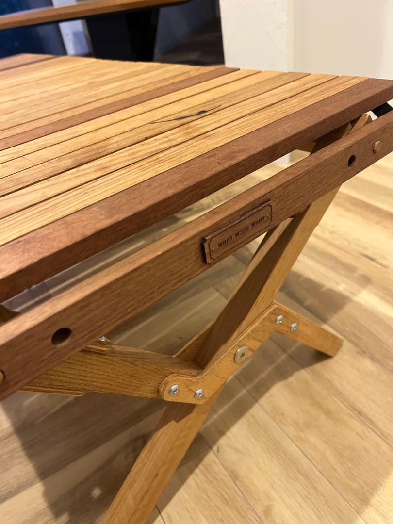 WHAT WE WANT ワットウィーウォント　ウッドロールテーブル　無垢材