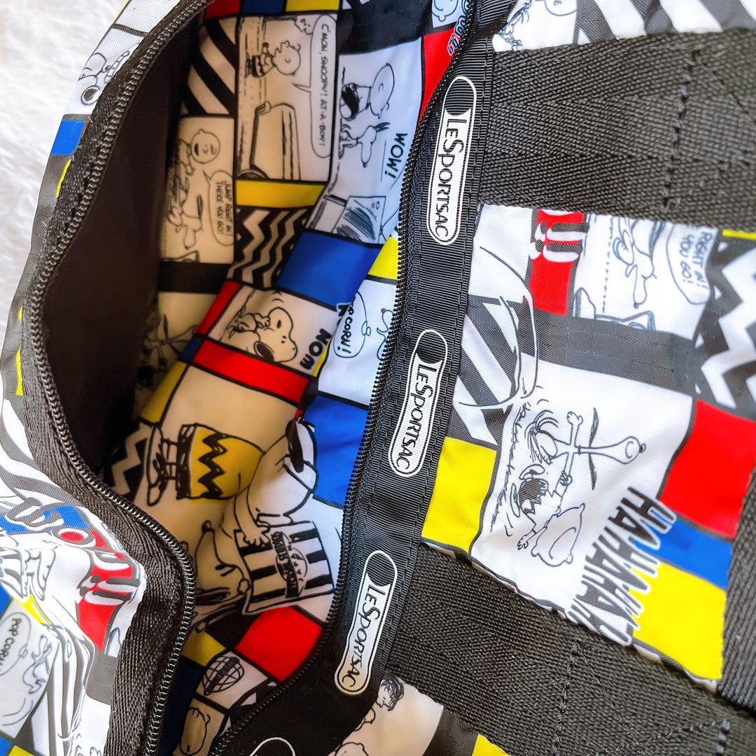 【極美品】レスポートサック × USJ スヌーピー 総柄 ボストンバッグポーチ付