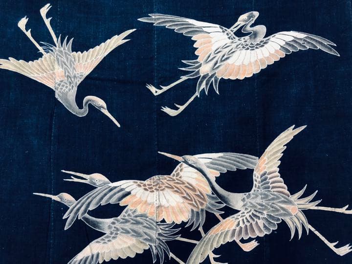 藍染木綿  筒描き   布団布  古布  希少❗️