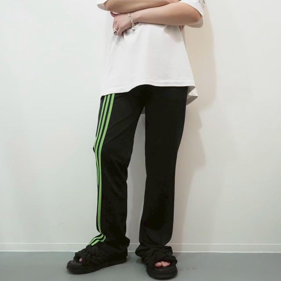 adidas ブラック グリーン ジャージパンツ トラックパンツ 古着