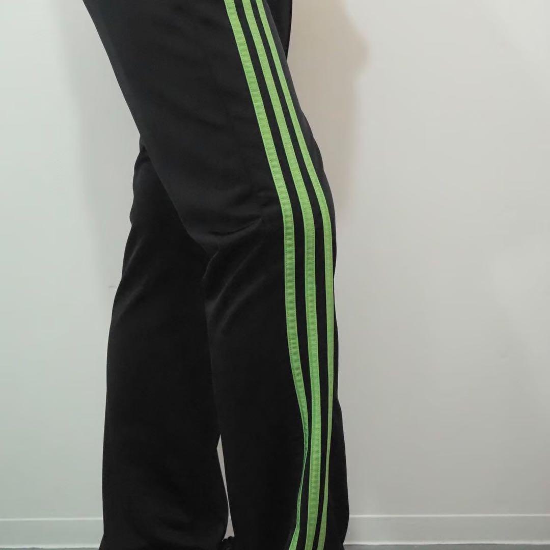adidas ブラック グリーン ジャージパンツ トラックパンツ 古着