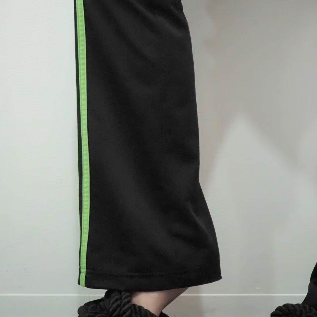 adidas ブラック グリーン ジャージパンツ トラックパンツ 古着