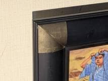 【真作】絵画　北村真　油彩SM　ショールをかぶる少女　異国情緒　Y169