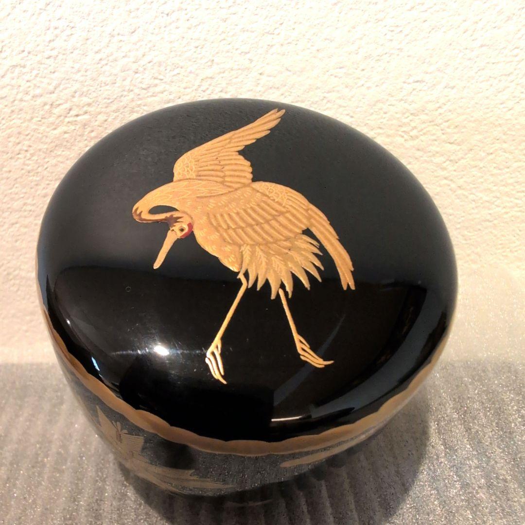 辻石斉 雲鶴若松 大棗 共箱 共布