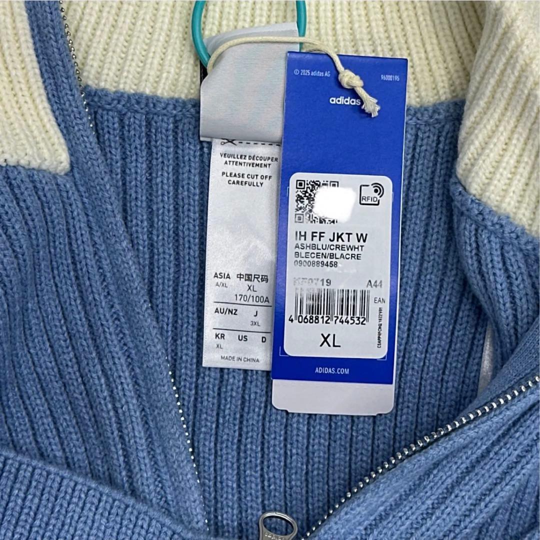 海外限定XL Adidasジップアップ ニットジャケット KF0719