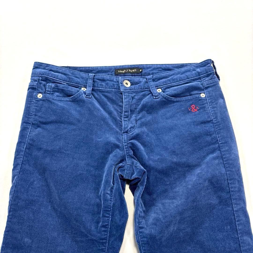 ラフアンドスウェル ロングパンツ S コーデュロイ　細ウネ　ブルー系　メンズ
