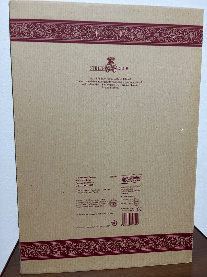 シュタイフ テディベア 1997年製 ブリューゲルベア ヴィンテージ 箱入り