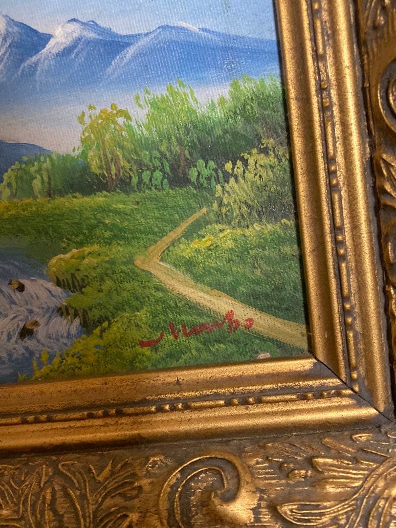 絵画まとめ売り　書　油絵　洋画肉筆　日本画赤富士　万峰作、油絵、書画　5点セット