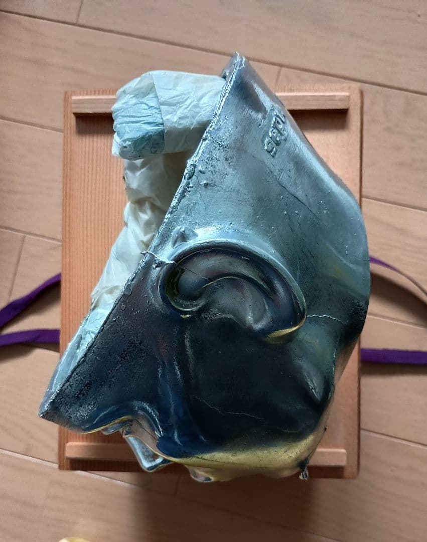 シルバー顔型オブジェ 木製箱付き ジャン・ピエールダルナ作品 フランス彫刻家