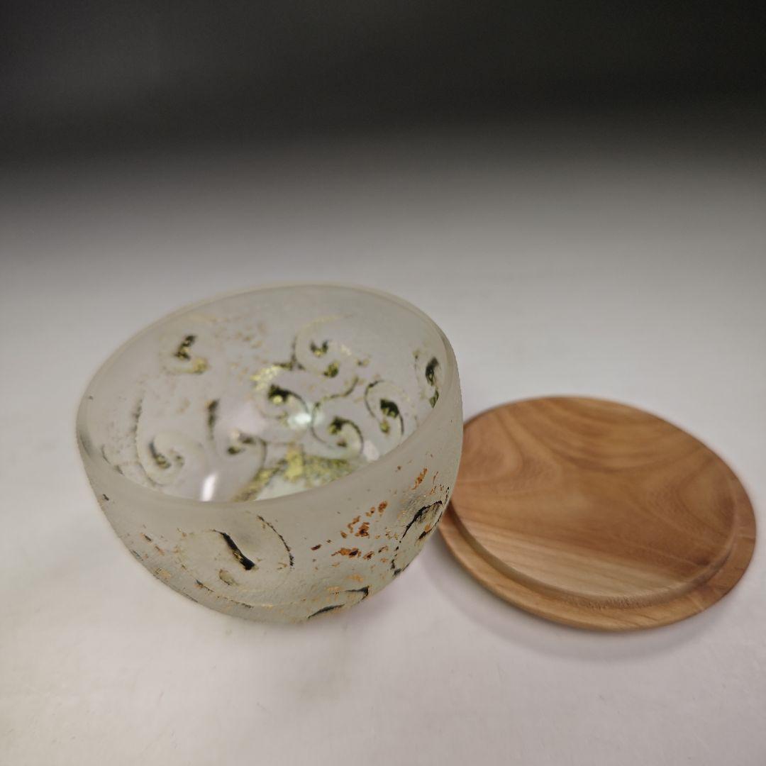 イ824 茶器『大川薫作』『硝子　薄器　共箱』ガラス　棗