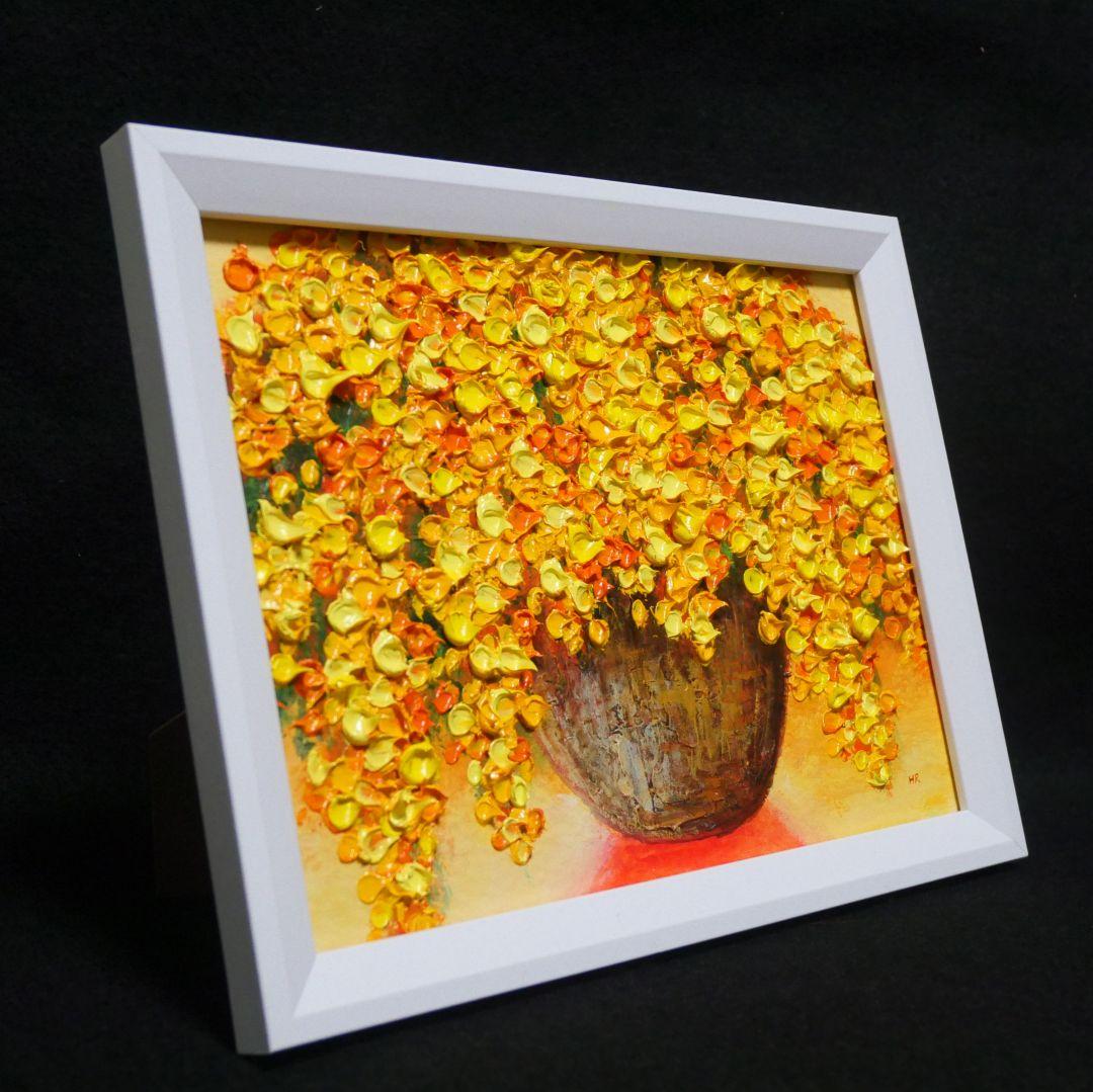 油絵 油彩 油彩画 絵 絵画 ミニ絵画【ミモザ】