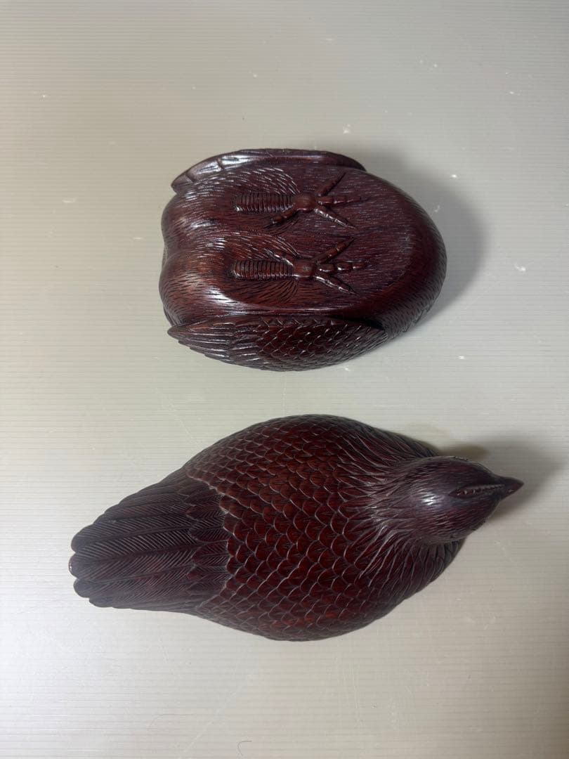 2465  工芸品　鶏　香合　小物入れ　置物　美品