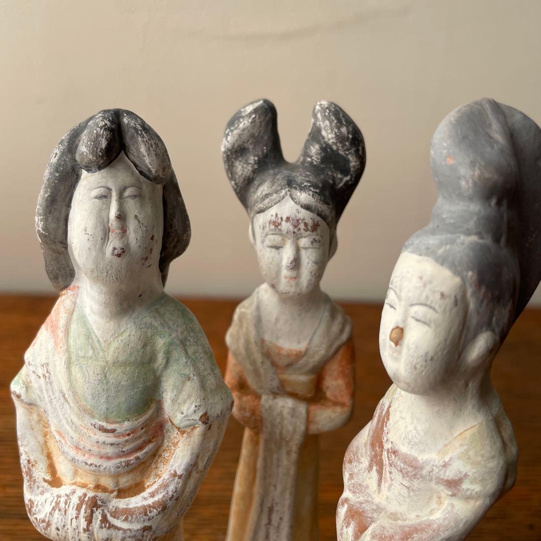 唐三彩　泥人　婦人俑　中国古美術　ミュージアムショップレプリカ　土人形　郷土玩具