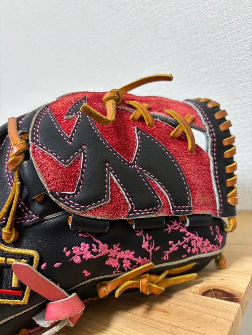 ZETTプロステイタス　ピッチャー用　軟式グローブ桜刺繍