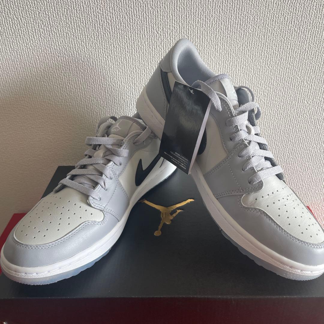 新品 NIKE エアジョーダン1 ロー ウルフグレー ゴルフシューズ28.5