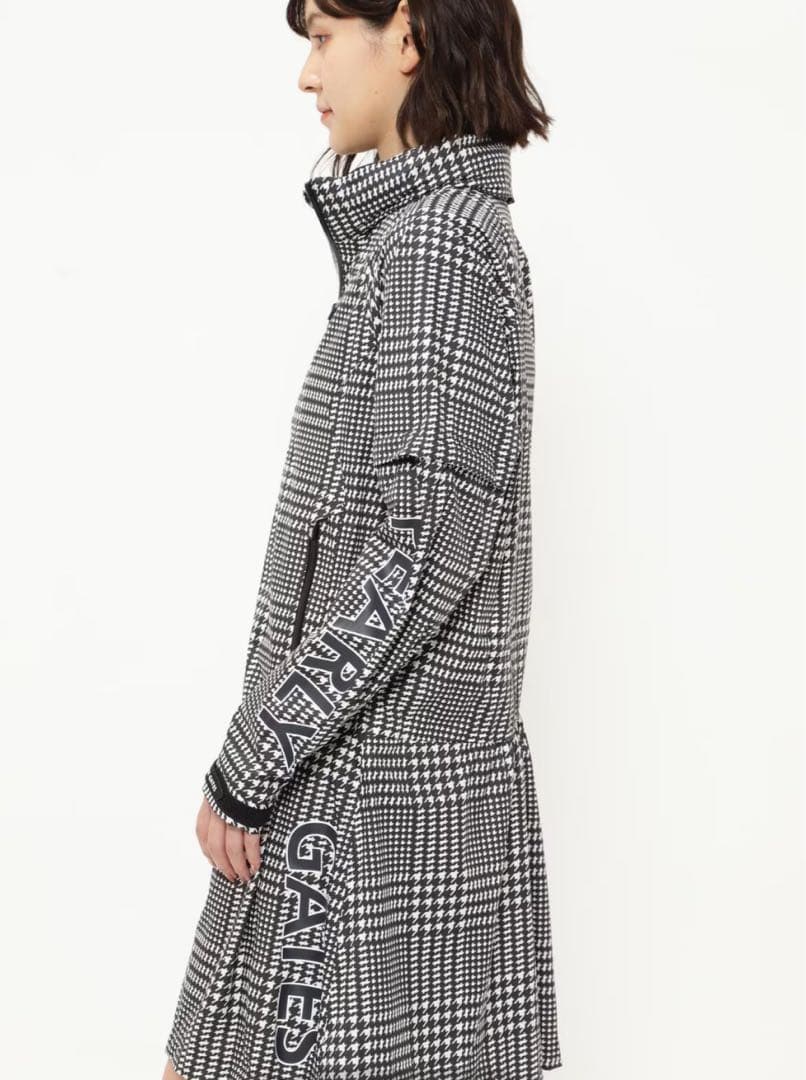 新品　パーリーゲイツ　ワンピース　レインウェア　千鳥柄　ストレッチ　サイズ1