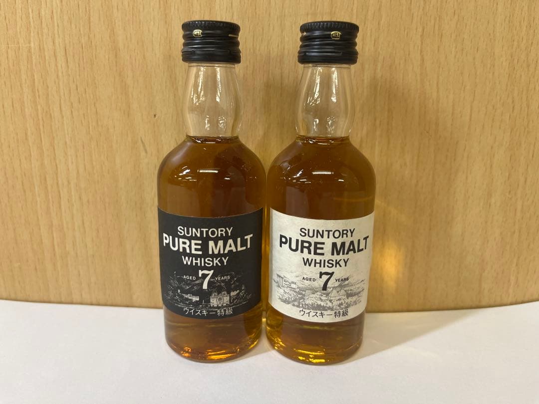 G700 未開栓 希少 サントリー ピュアモルト 7年 ミニボトル 白黒ラベル