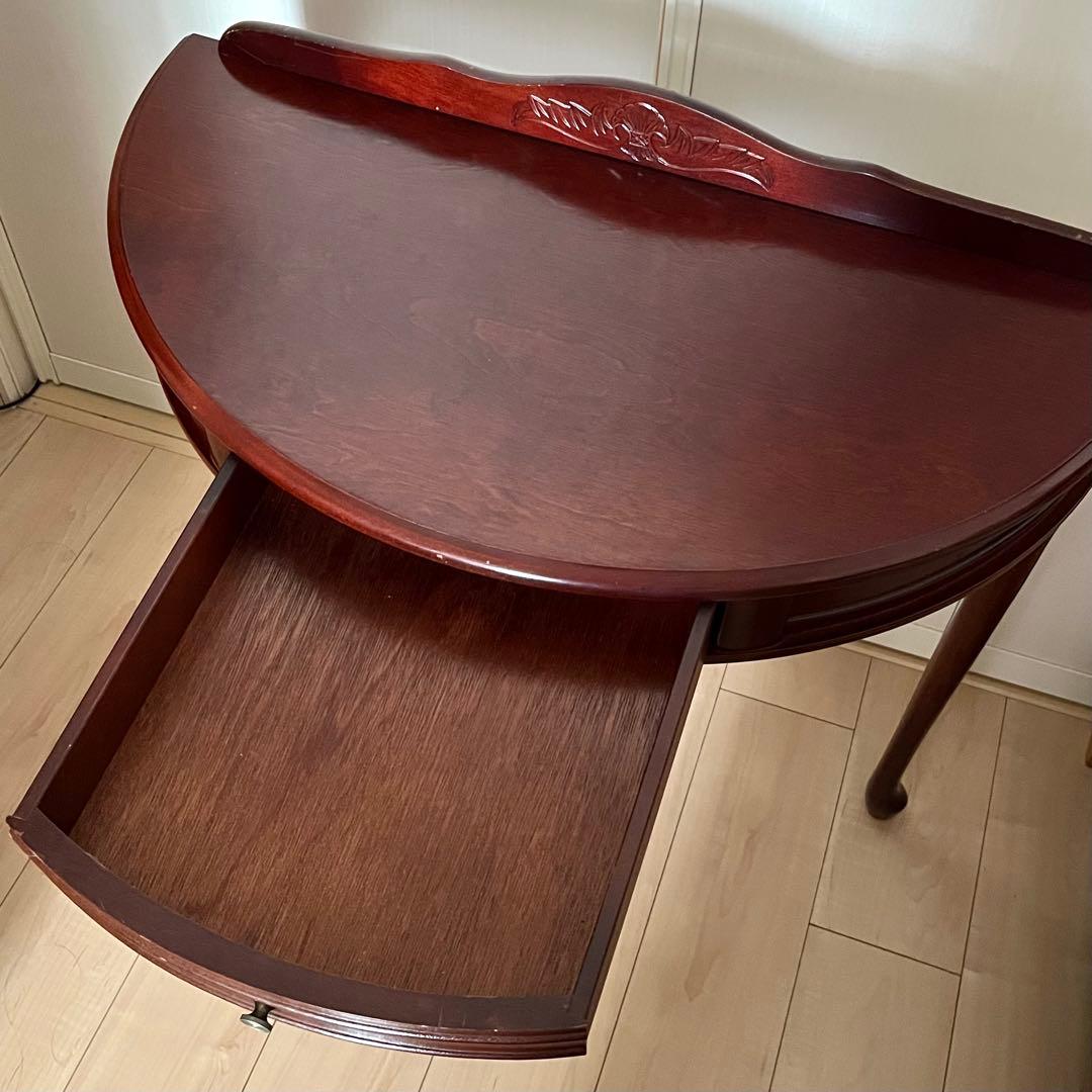 u*e様 コンソールテーブル　引き出し付き　猫脚　ハーフムーン　半円　花台　アン