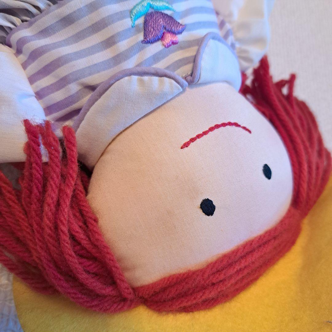 マドレーヌちゃん　赤毛　ストライプドレスのぬいぐるみ　人形　ビンテージ　レトロ