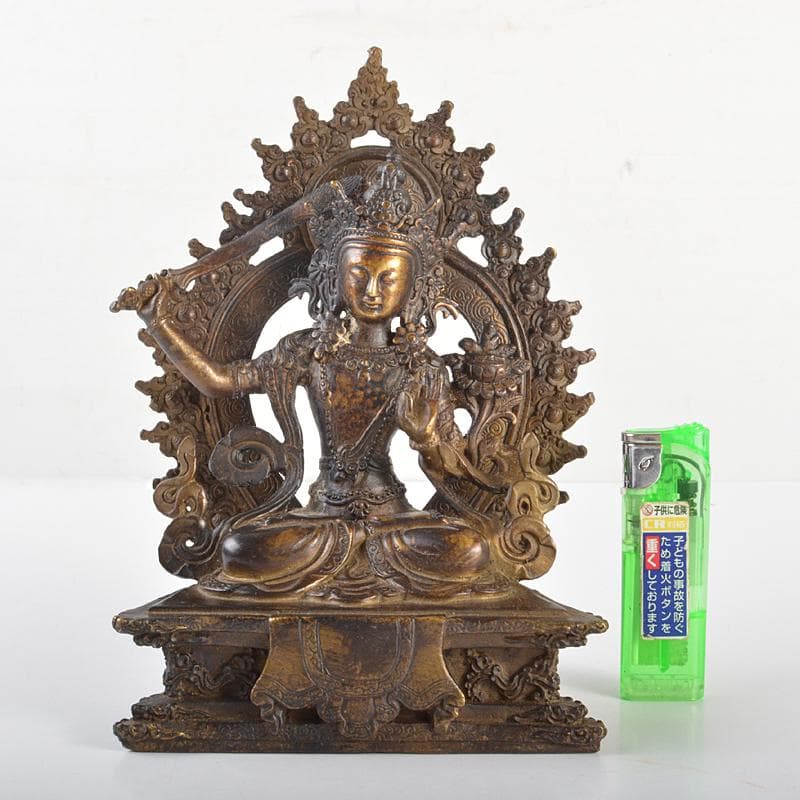 仏教美術　古銅鍍金　チベット仏　仏像　置物　D　R6744