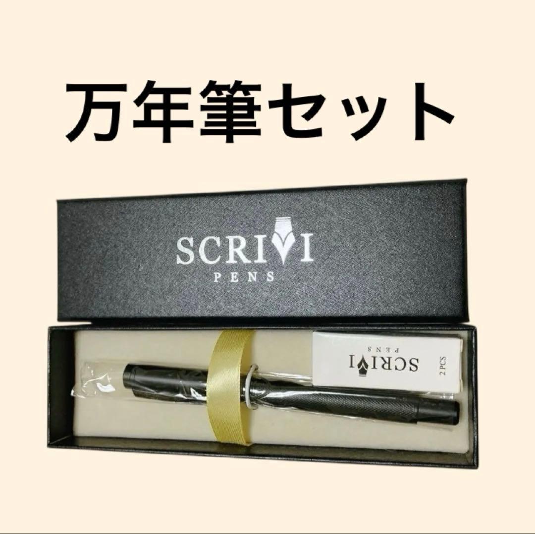 万年筆セットScrivi Pens ブラック ボックス入 プレゼント お祝い