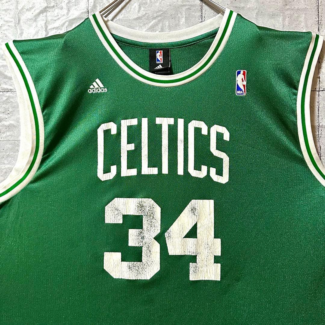 古着 アディダス タンクトップ 刺繍 NBA セルティックス 2XL 緑 激レア