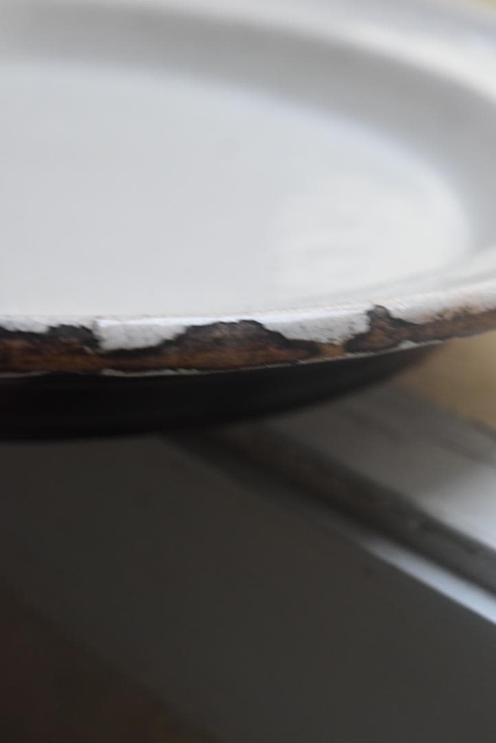 美品フランス19世紀　眺めの良いキュノワール皿　印有　古道具坂田　西洋民藝