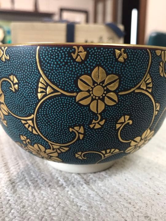 九谷焼　綿玉造　抹茶碗