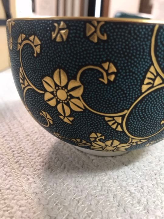 九谷焼　綿玉造　抹茶碗