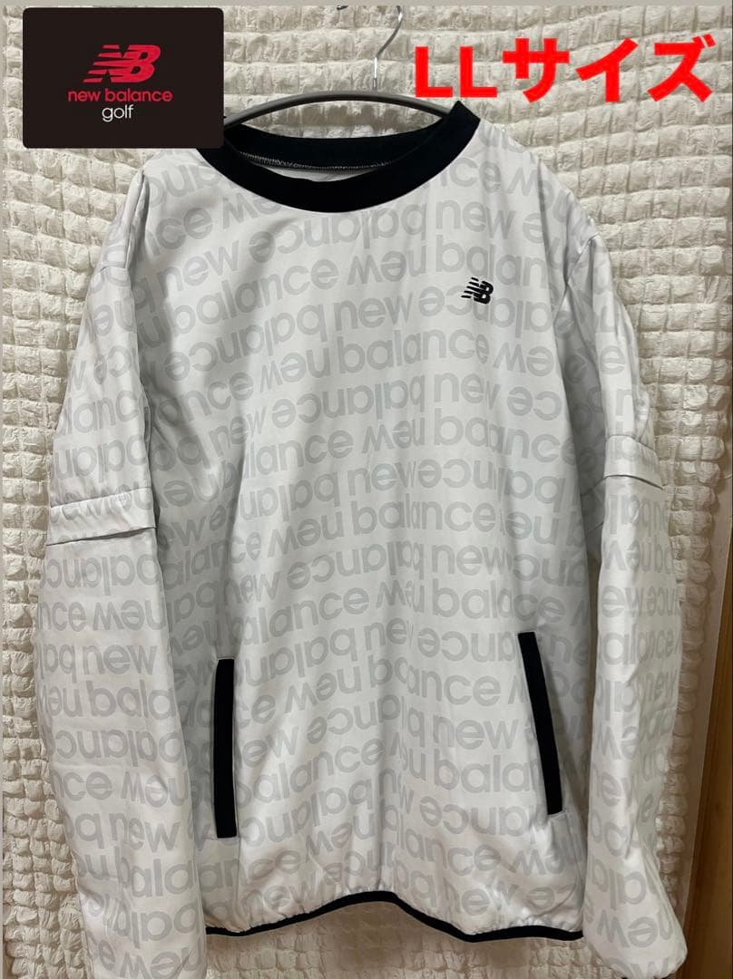 【超美品❣️】ニューバランスゴルフ 2WAY中綿ジャケット 白　ロゴ総柄