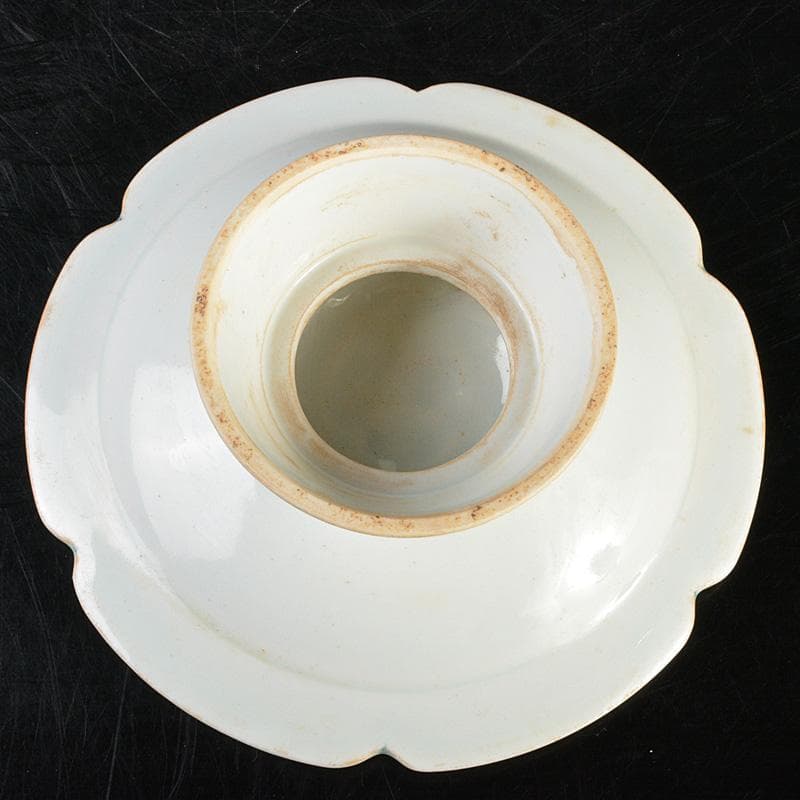 中国　影青　蓮弁刻　輪花盃　盃台　M　7291E