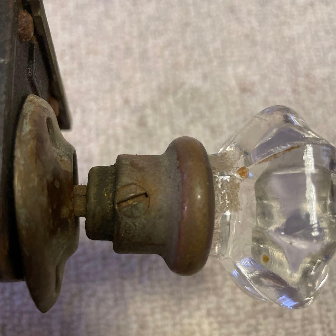 アンティーク ガラス ドアノブ
