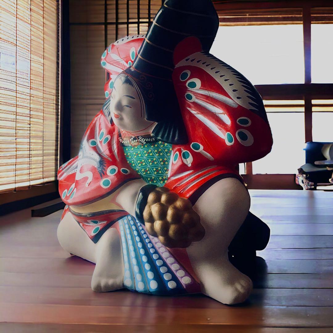 古玩 福島県 郷土玩具 堤人形 つゝみ人形 三番叟 土人形 芳賀強 伊達騒動