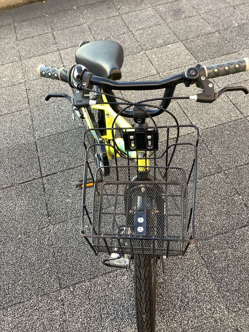 キッズバイク イエロー ブラック バスケット付き