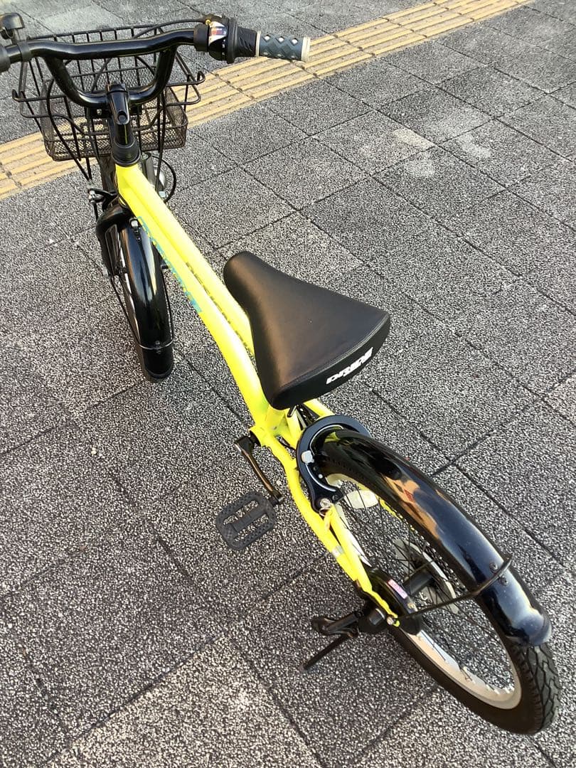 キッズバイク イエロー ブラック バスケット付き