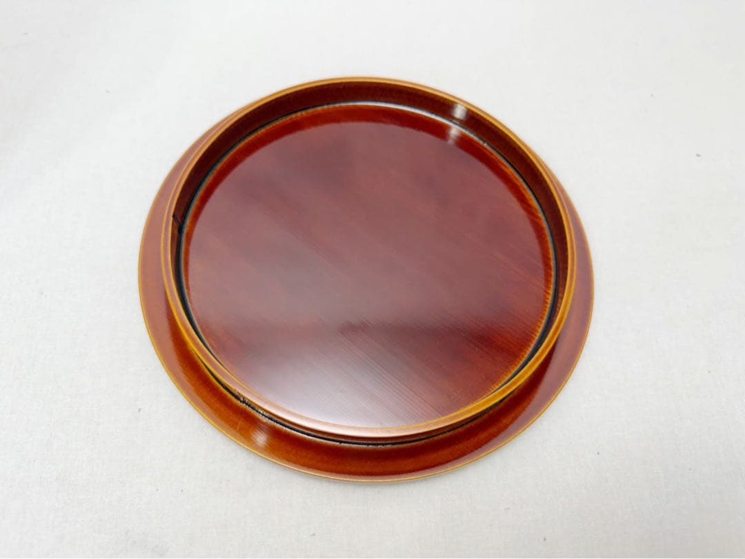 ほぼ未使用 茶道具 紅春慶塗 曲水指 綴目 茶器 木工芸 紙箱