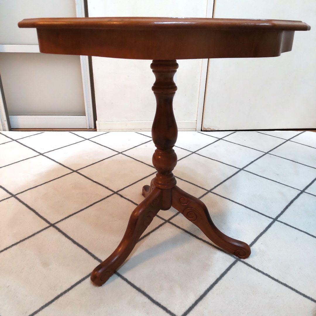 イタリア家具 象嵌細工 コーヒーテーブル サイドテーブル 波型天板 アンティーク