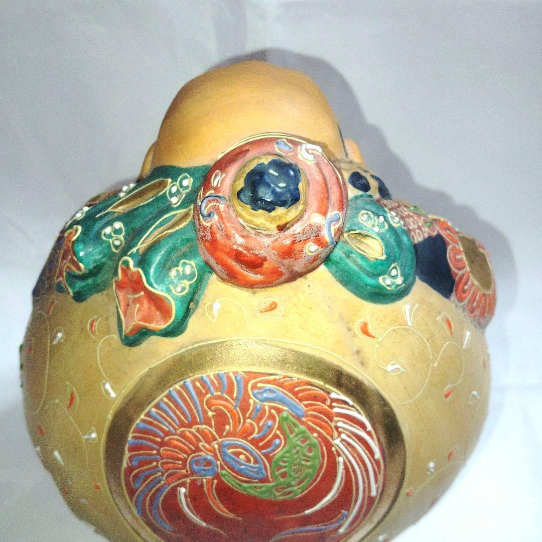 九谷焼 　布袋様　縁起物　 骨董　陶芸　 置物　 古美術　七福神　染付金彩