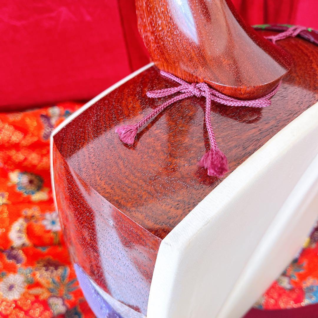 【現状品】三味線 ケース付き 和楽器 皮破れあり 紅木 紫檀