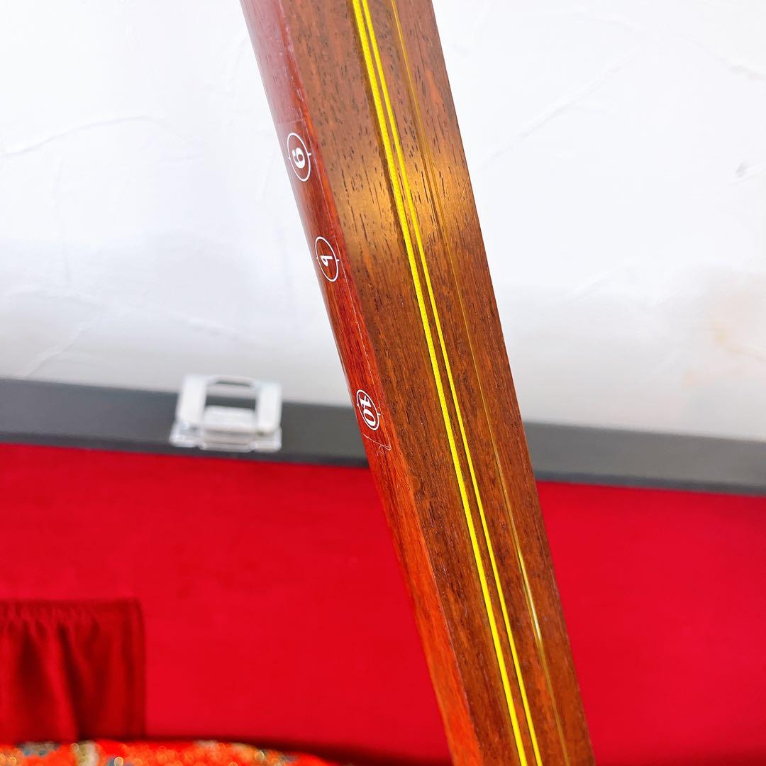 【現状品】三味線 ケース付き 和楽器 皮破れあり 紅木 紫檀