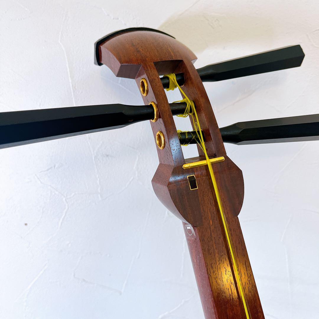 【現状品】三味線 ケース付き 和楽器 皮破れあり 紅木 紫檀