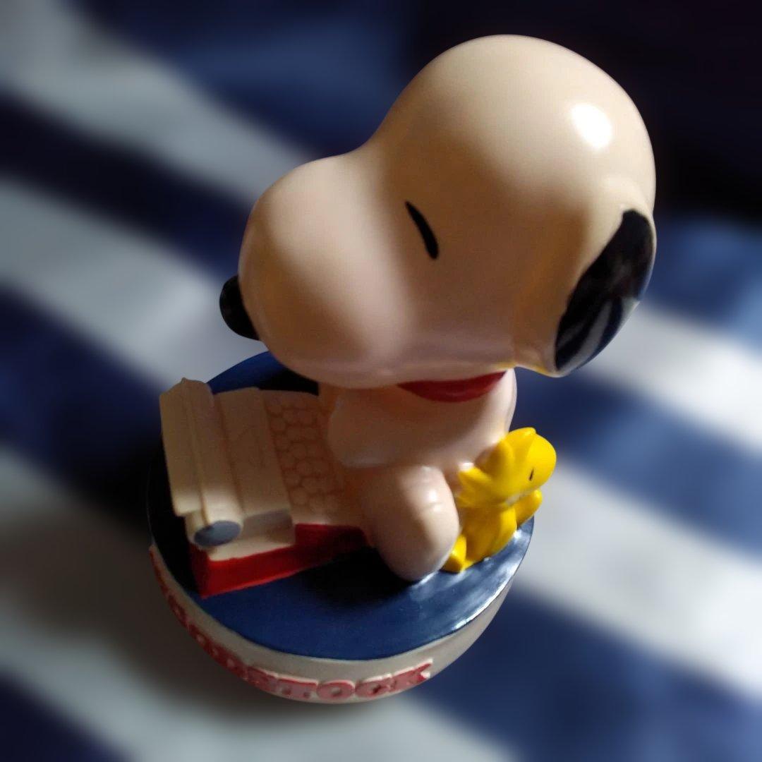 スヌーピー＆ウッドストック　タイプライター 　ソフビ貯金箱　レア　美品