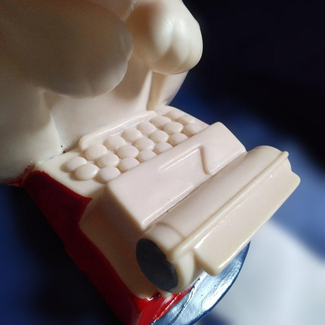 スヌーピー＆ウッドストック　タイプライター 　ソフビ貯金箱　レア　美品